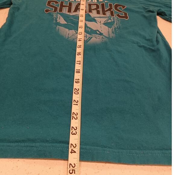 NHL San Jose SHARKS T-Shirt Green Size L14/16 Kids - Picture 4 of 5